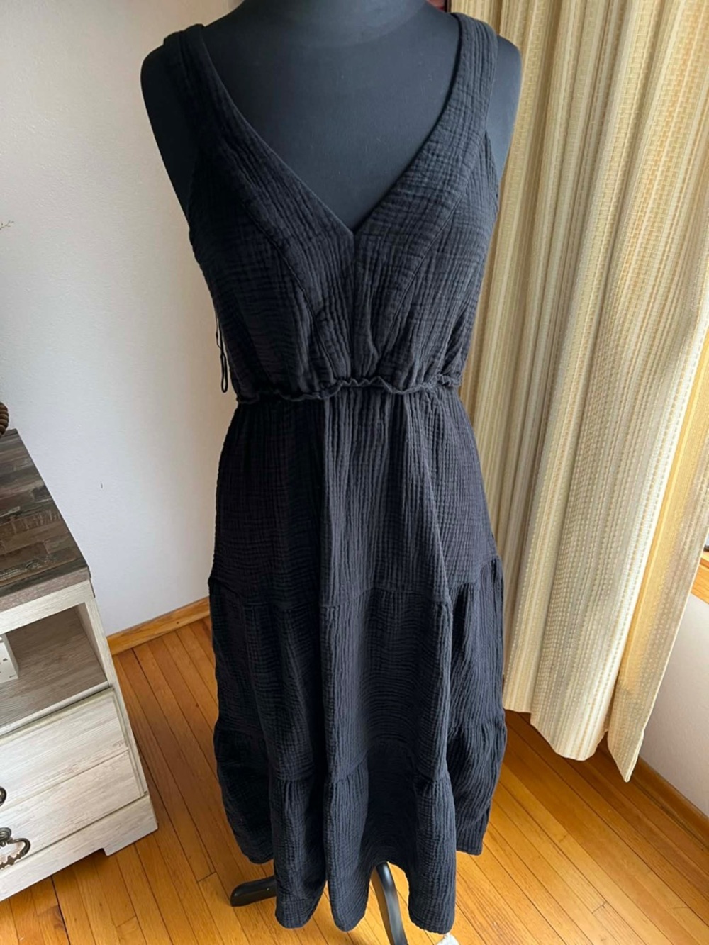 LIKE NEW! Steve Madden Amira Cotton Midi Dress in Black